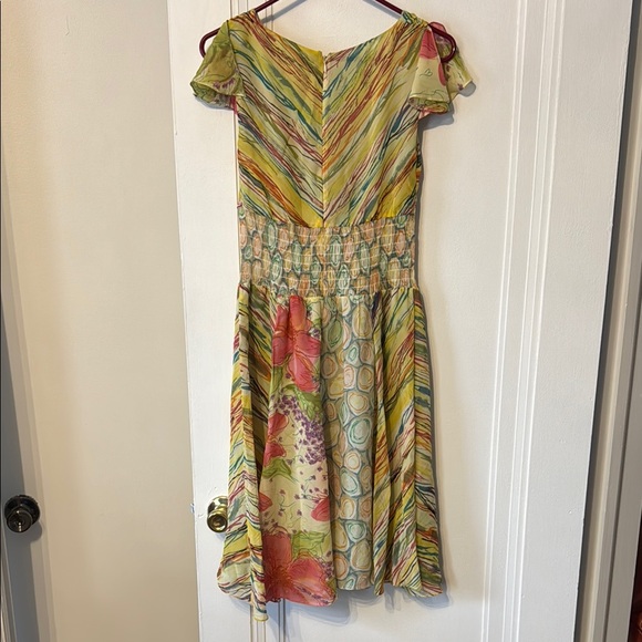 Chetta B Silk V-Neck Flutter Sleeve Sundress - Picture 8 of 9